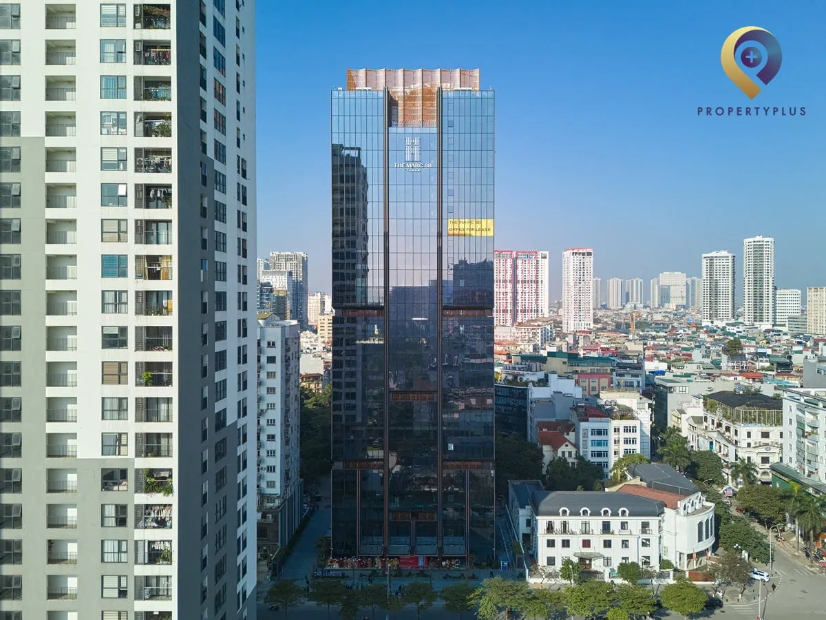 Toàn cảnh tòa nhà The Marc 88 nhìn từ trên cao.